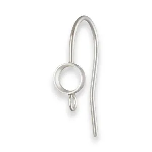 🔗 Earhook / Shepherd Hook (with Bezel Setting & Drop) in Sterling Silver | Pair 💍💍