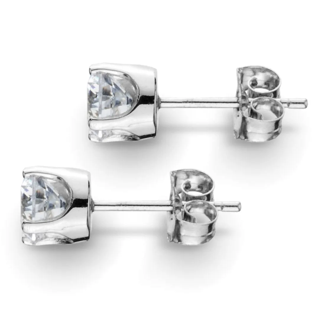 1 Ct TW Moissanite Studs Available in White or Yellow Gold