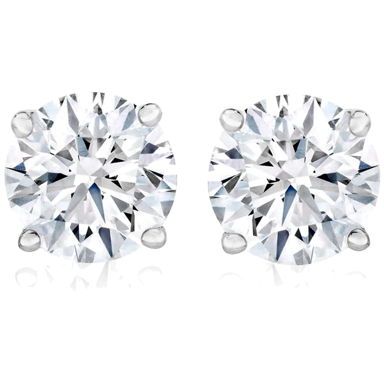 1 Ct TW Moissanite Studs Available in White or Yellow Gold