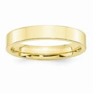 10k Yellow Gold 4mm Standard Flat Comfort Fit Wedding Band Ring