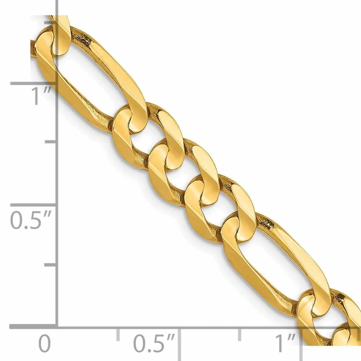 10k Yellow Gold 6.0mm Concave Figaro Chain