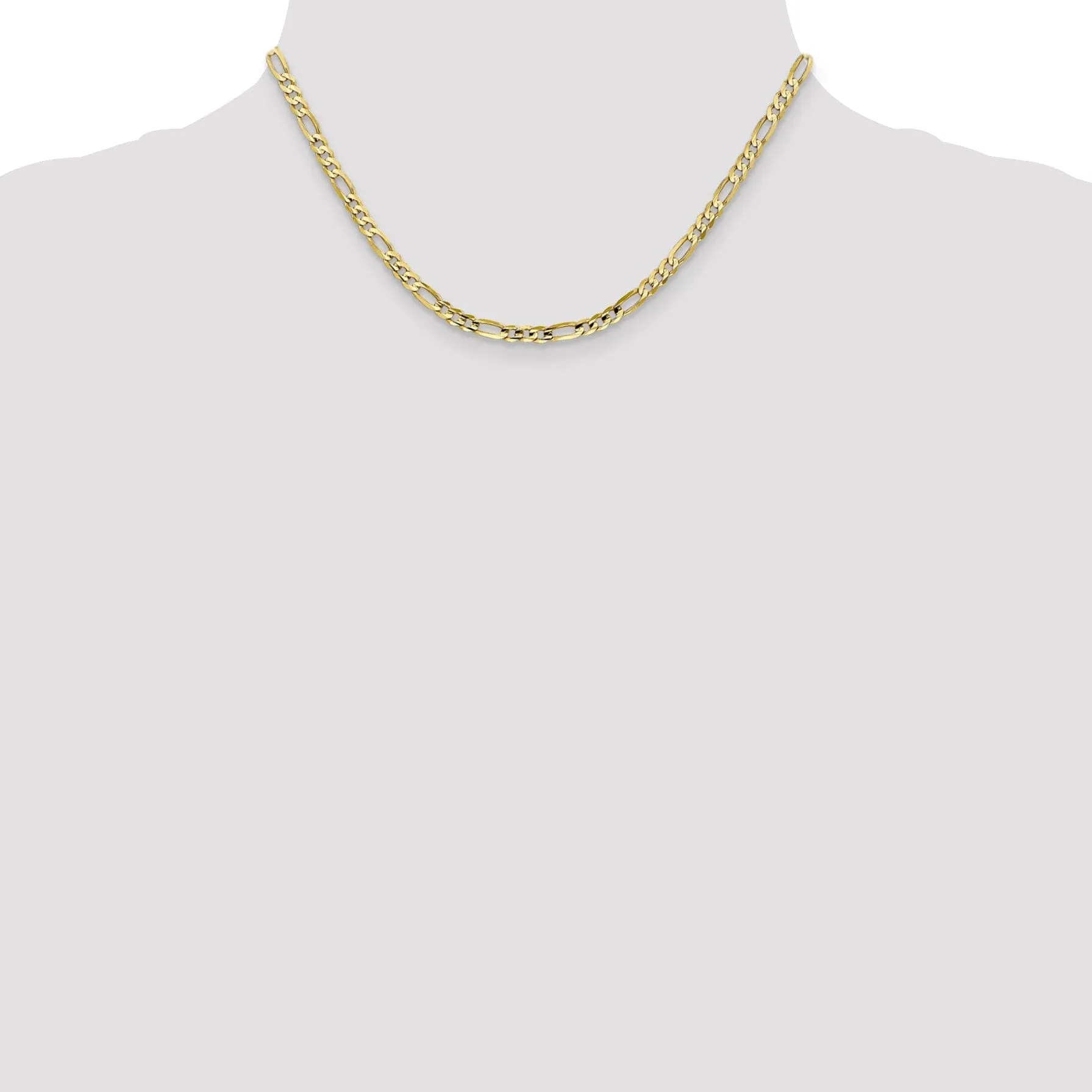 10k Yellow Gold Light Figaro Chain 4MM