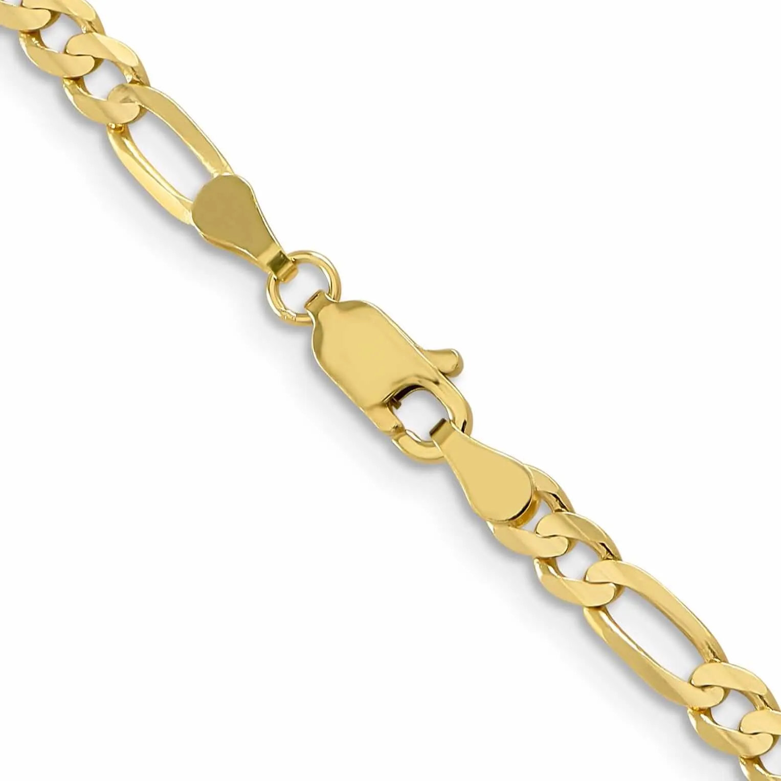 10k Yellow Gold Light Figaro Chain 4MM