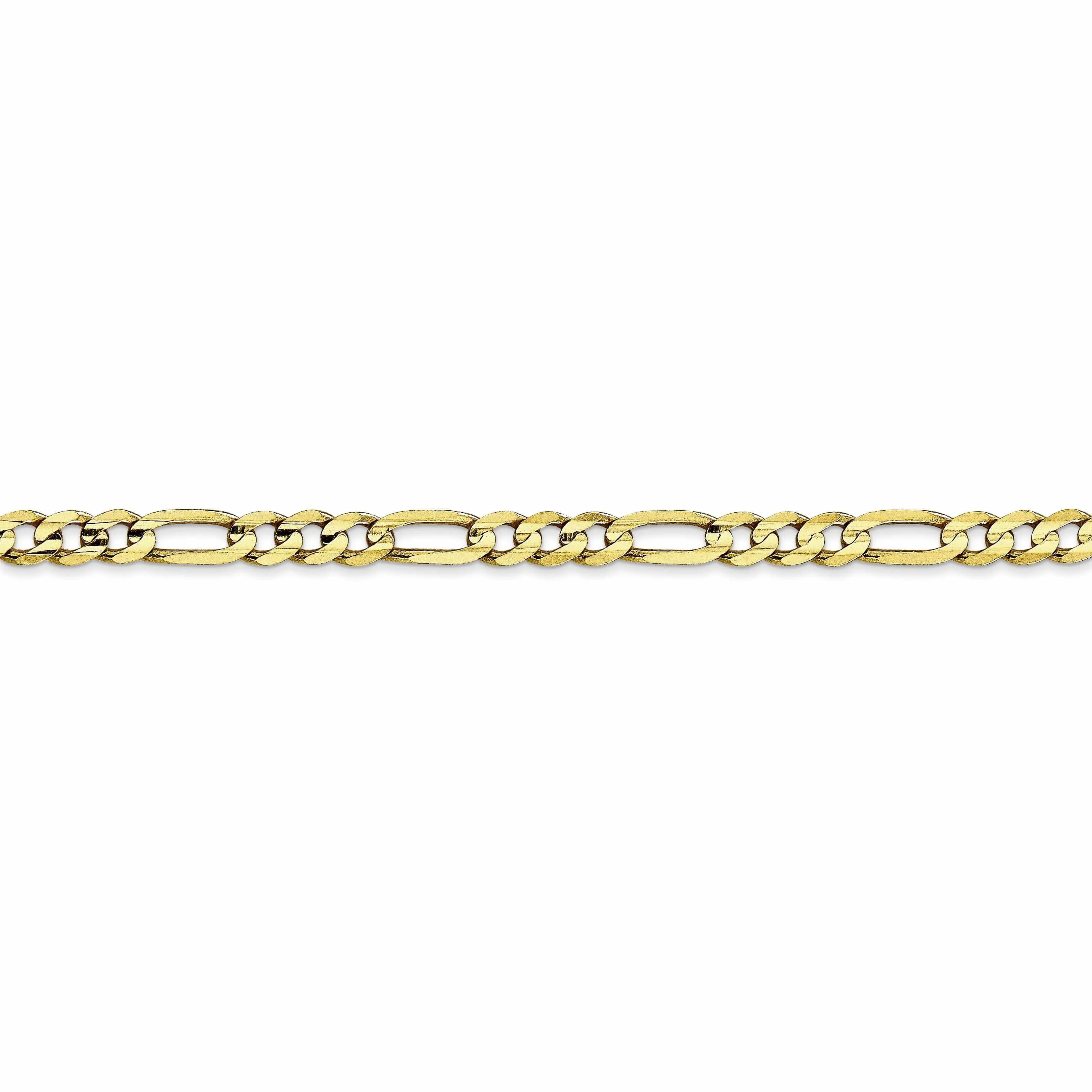 10k Yellow Gold Light Figaro Chain 4MM