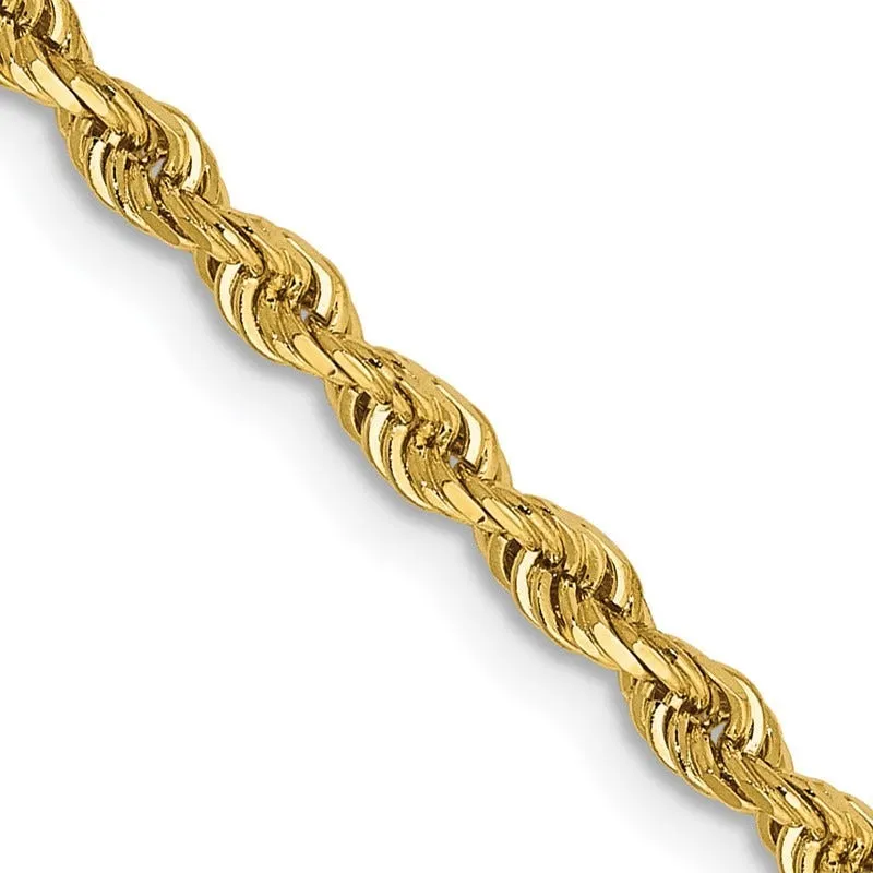 14K 16 Inch 2.75mm Diamond-cut Quadruple Rope Lobster Clasp Chain Necklace