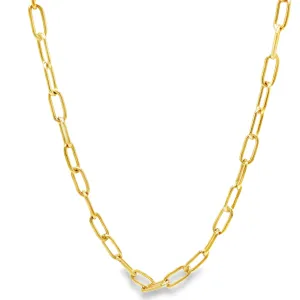 14K Italian Solid Open Link Chain Necklace 22"