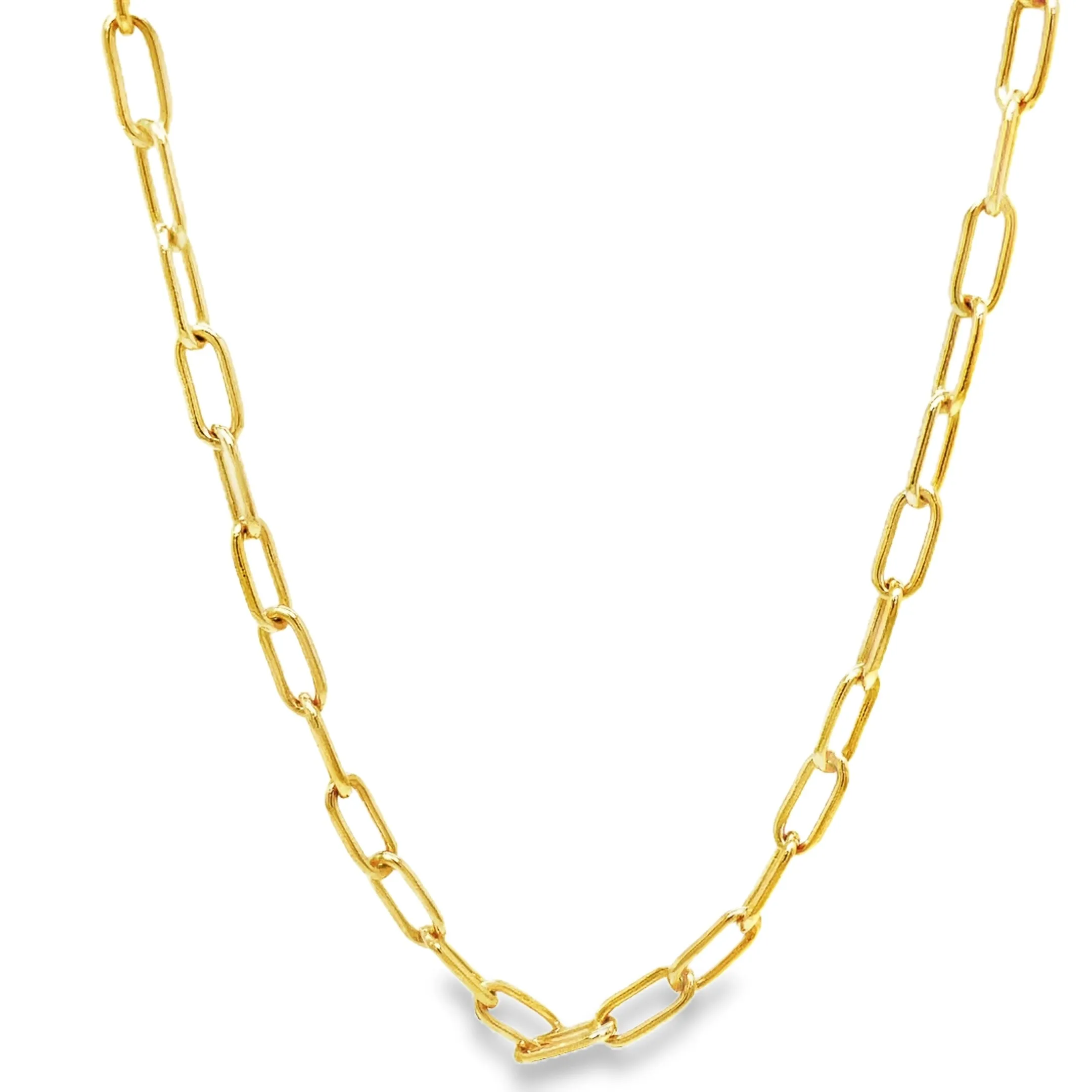 14K Italian Solid Open Link Chain Necklace 22"