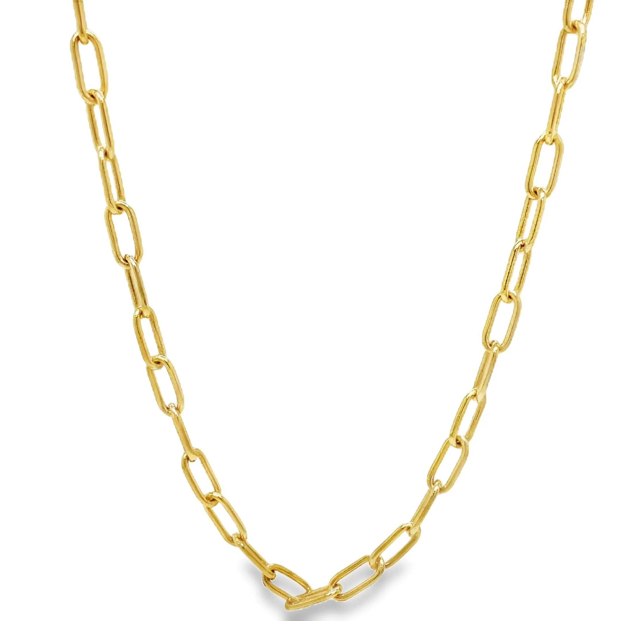 14K Italian Solid Open Link Chain Necklace 22"