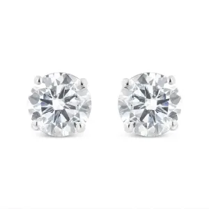 14K White Gold 1.5 CTT Near Colorless Diamond Round Brilliant Earrings