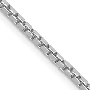 14K White Gold 1.9mm Box with Lobster Clasp Chain Necklace