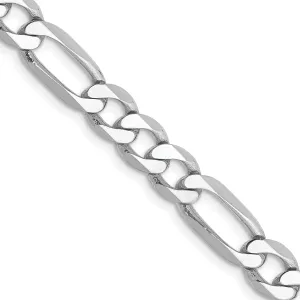 14k White Gold 6.00-mm Flat Solid Figaro Chain