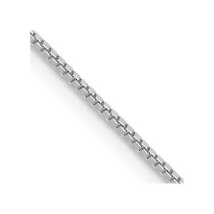 14K White Gold .7mm Box with Spring Ring Clasp Chain Necklace