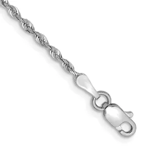 14K White Gold 9 Inch 1.85mm Diamond-cut Quadruple Rope Lobster Clasp Chain Bracelet