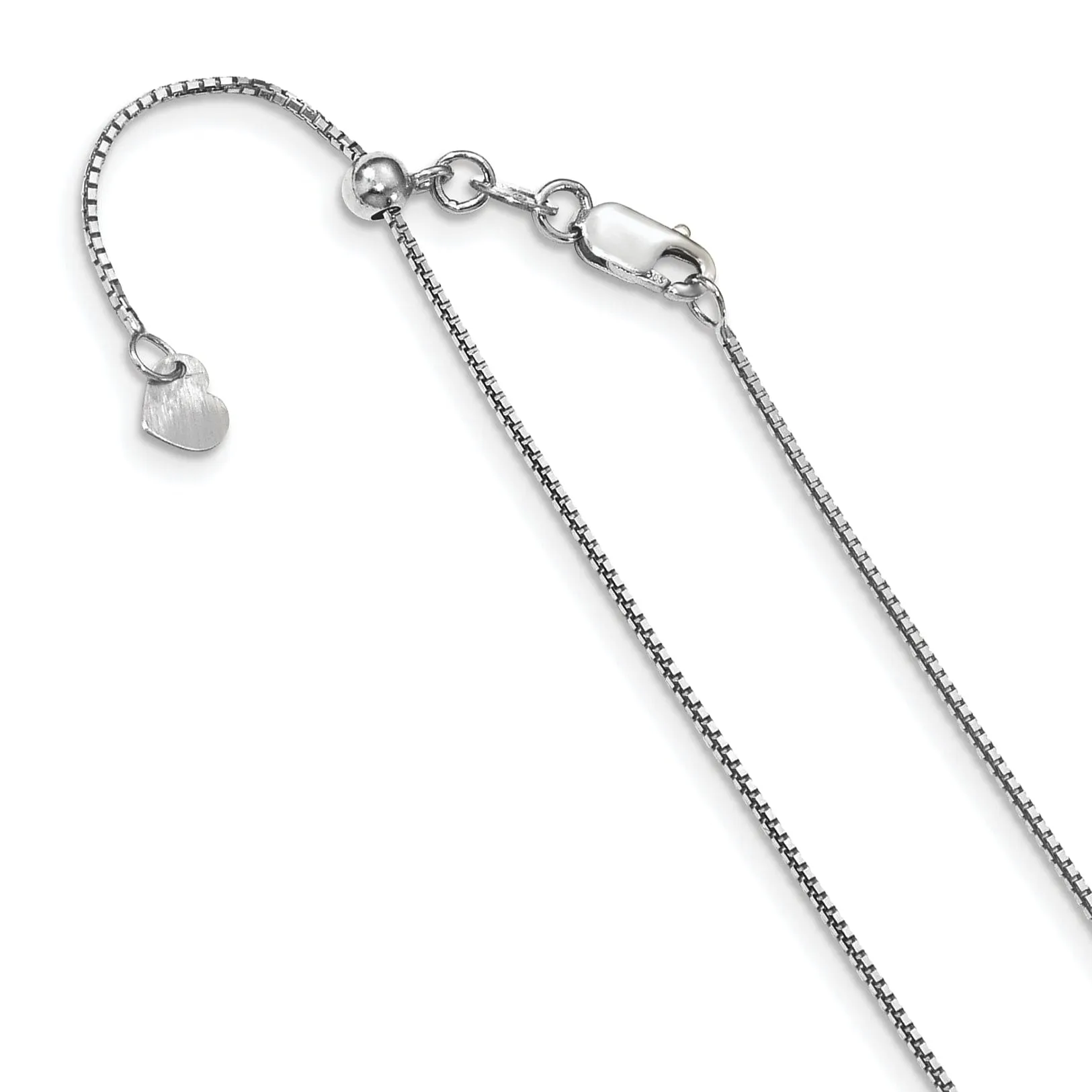 14k White Gold Adjustable Box Chain