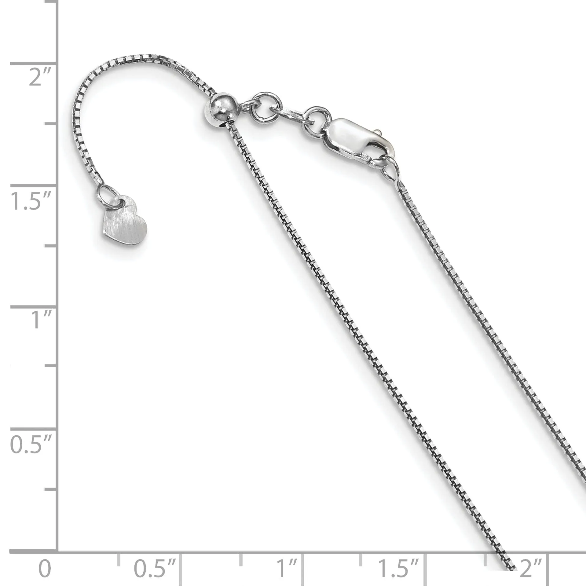 14k White Gold Adjustable Box Chain