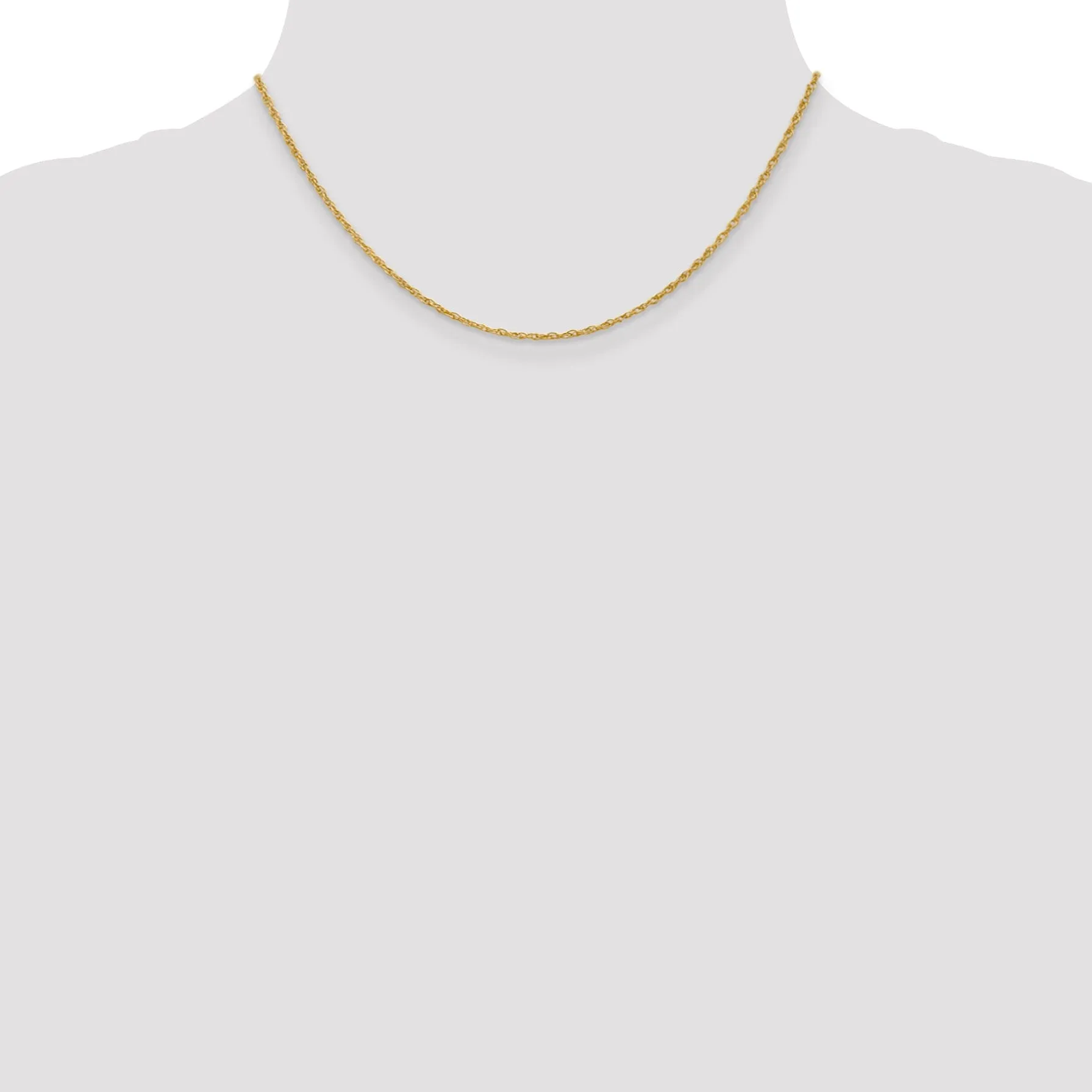 14k Yellow Gold 1.30mm Heavy Baby Rope Chain