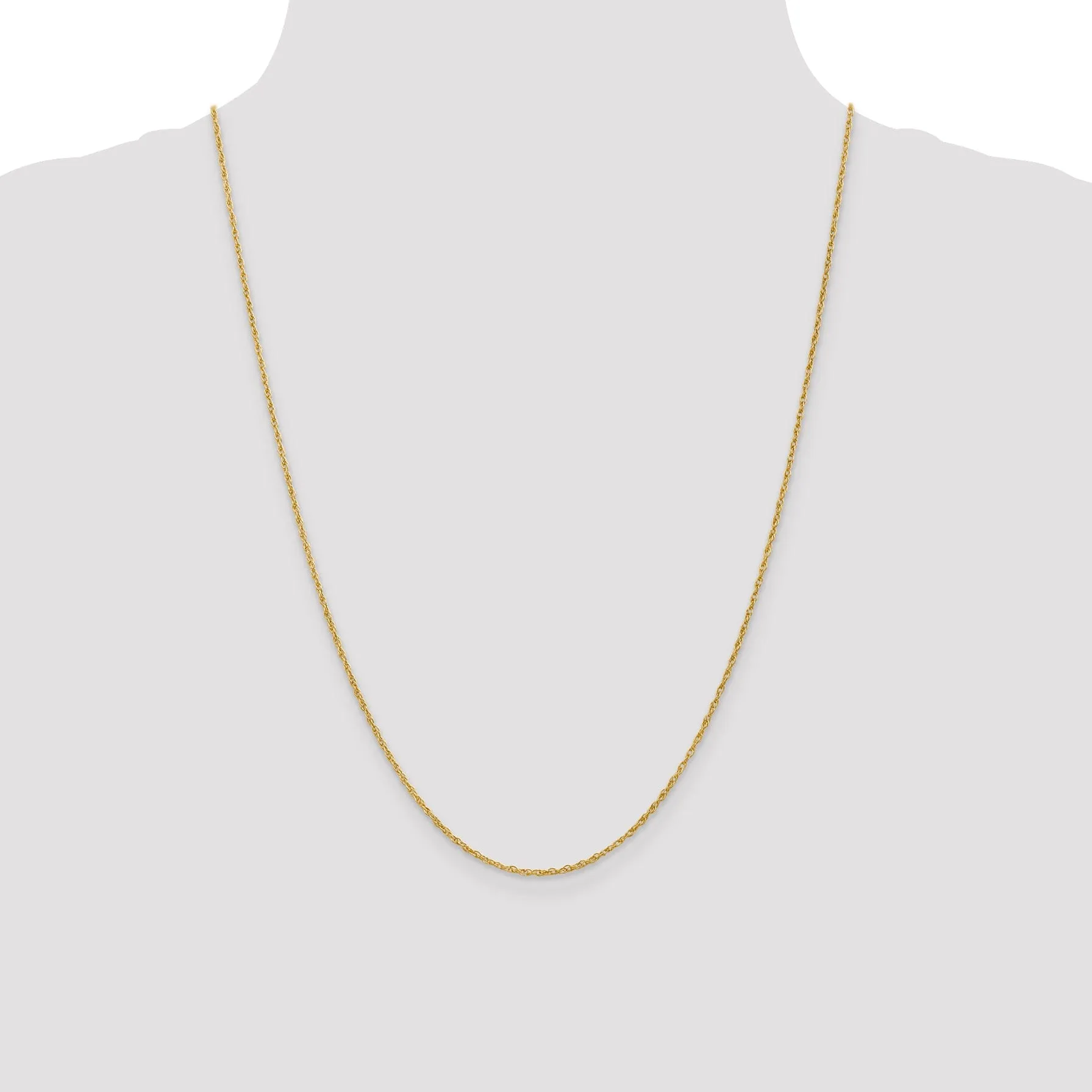 14k Yellow Gold 1.30mm Heavy Baby Rope Chain