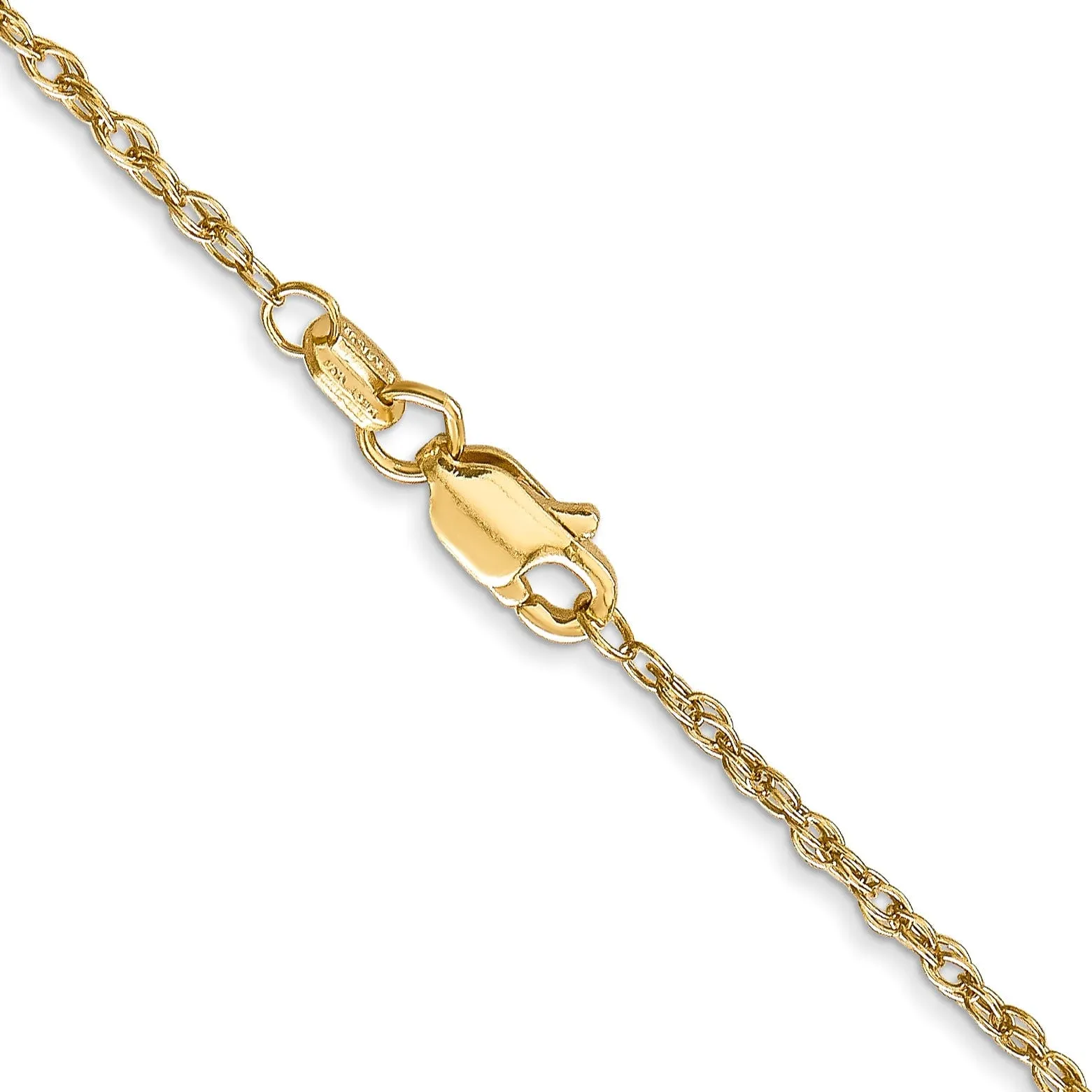 14k Yellow Gold 1.30mm Heavy Baby Rope Chain