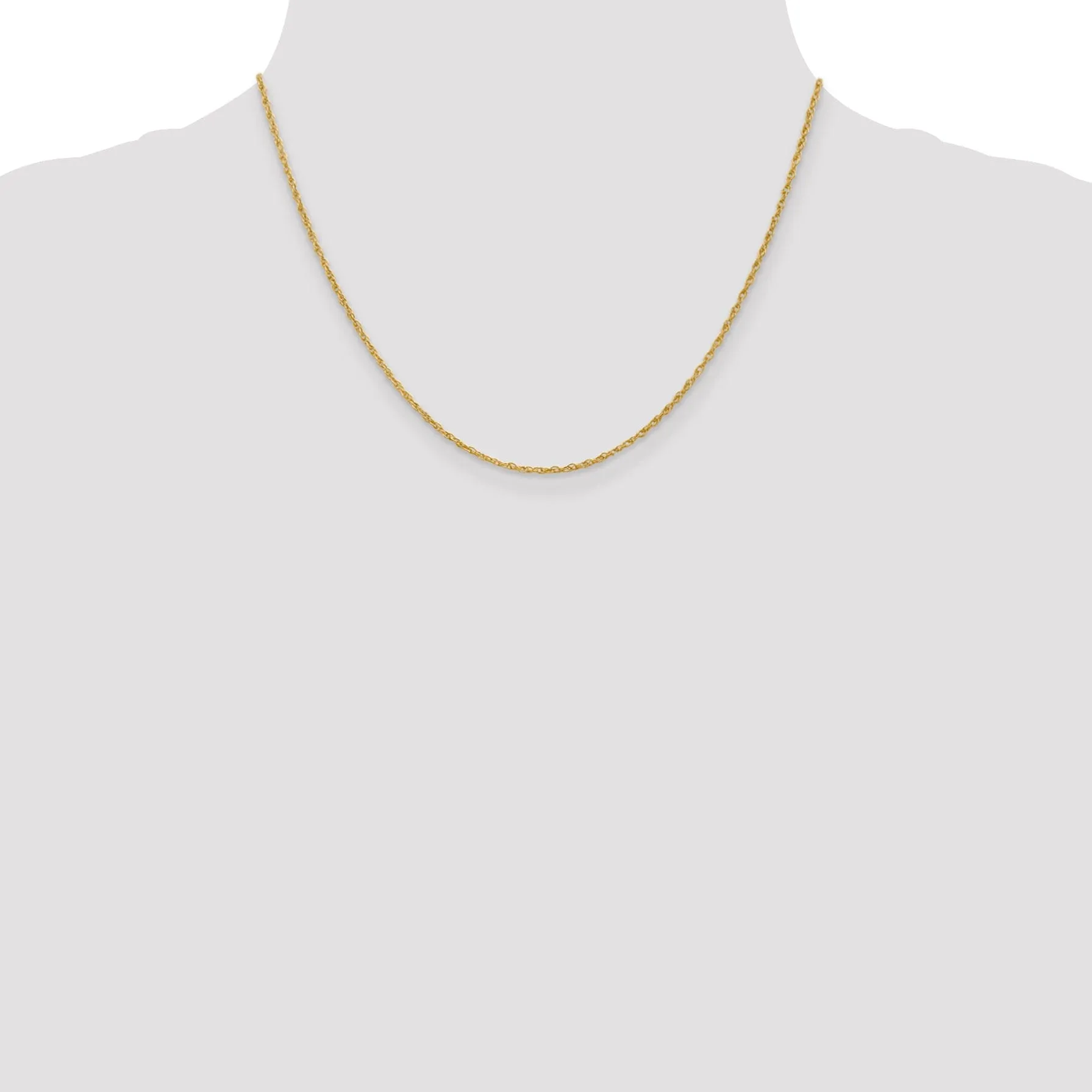 14k Yellow Gold 1.30mm Heavy Baby Rope Chain