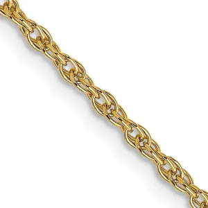 14k Yellow Gold 1.55mm Carded Cable Rope Chain