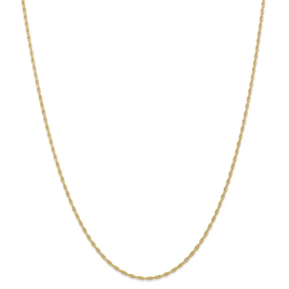 14k Yellow Gold 1.55mm Carded Cable Rope Chain