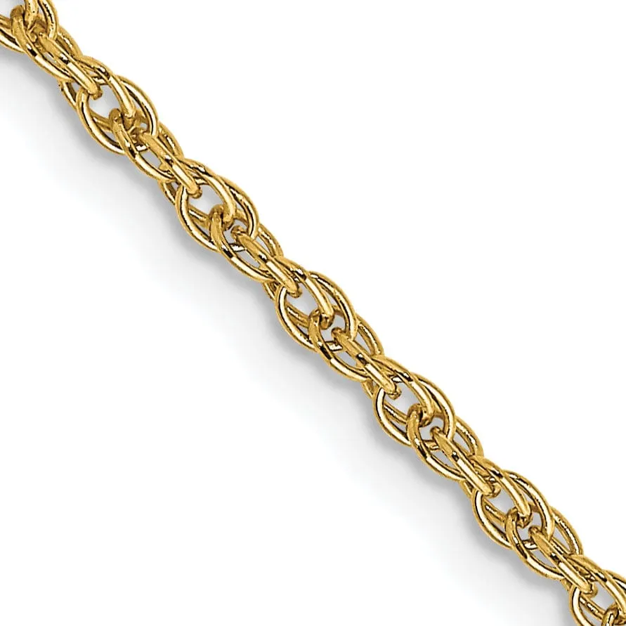 14k Yellow Gold 1.55mm Carded Cable Rope Chain