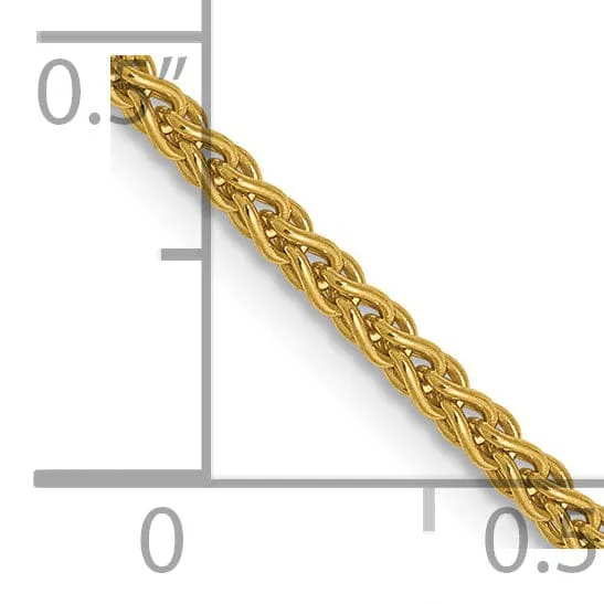 14k Yellow Gold 1.65mm Spiga Wheat Chain