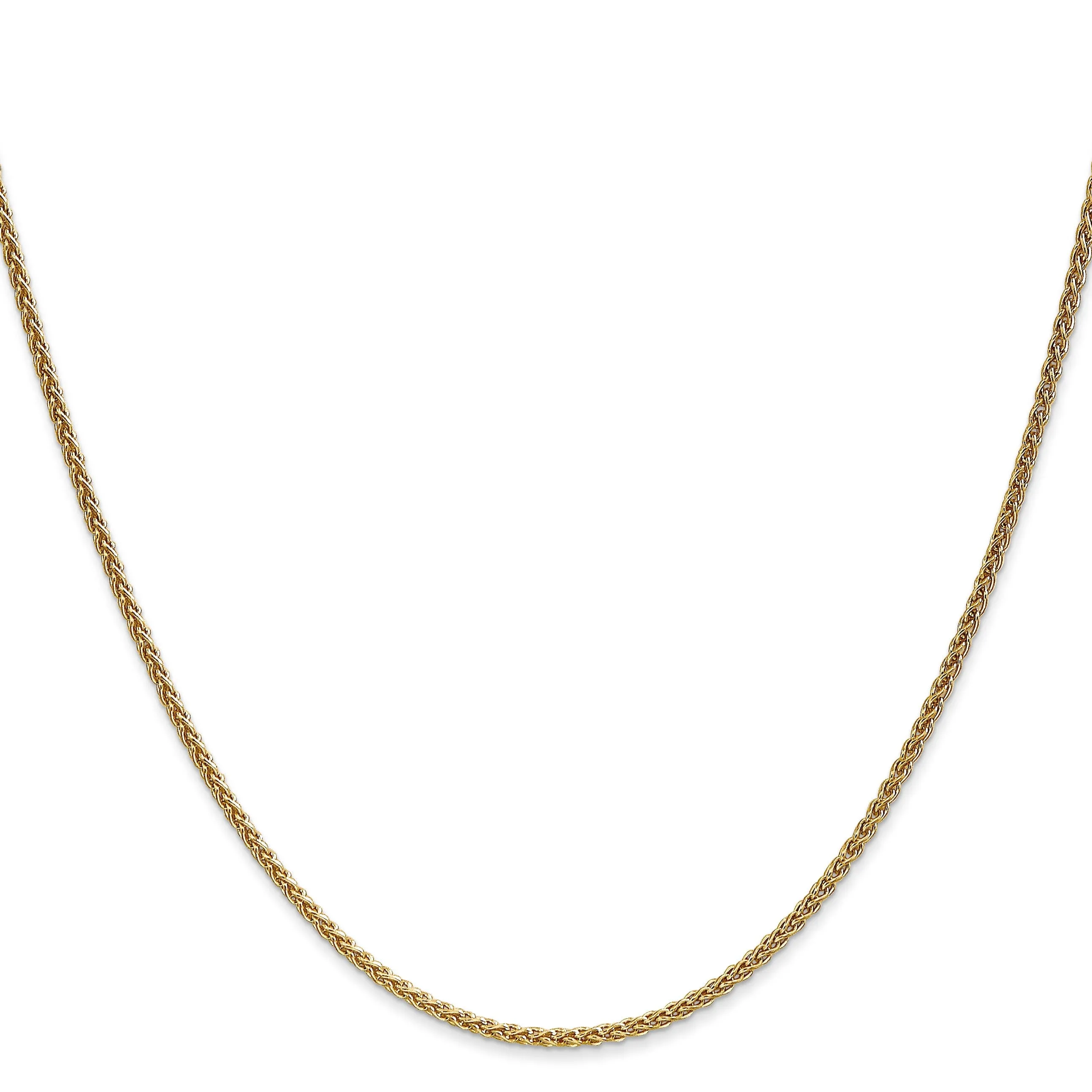 14k Yellow Gold 1.65mm Spiga Wheat Chain