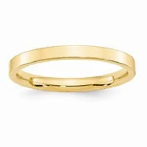 14k Yellow Gold 2.5mm Standard Flat Comfort Fit Wedding Band Ring