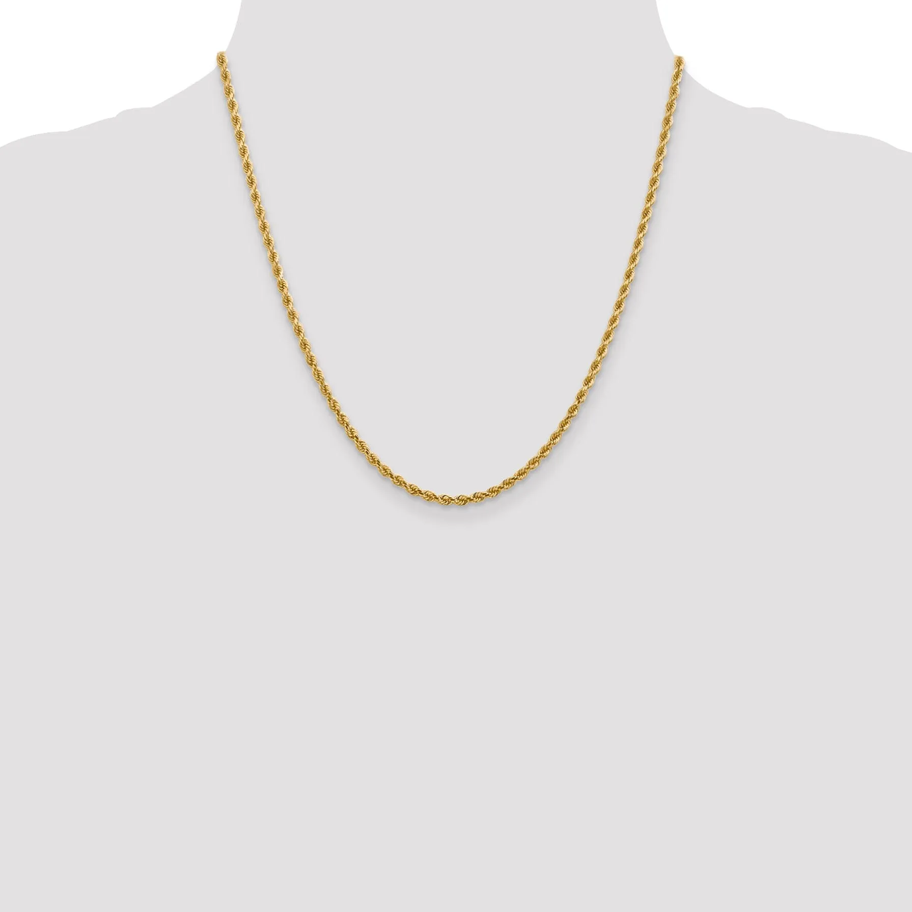 14k Yellow Gold 2.75m DC Lightweight Rope Chain