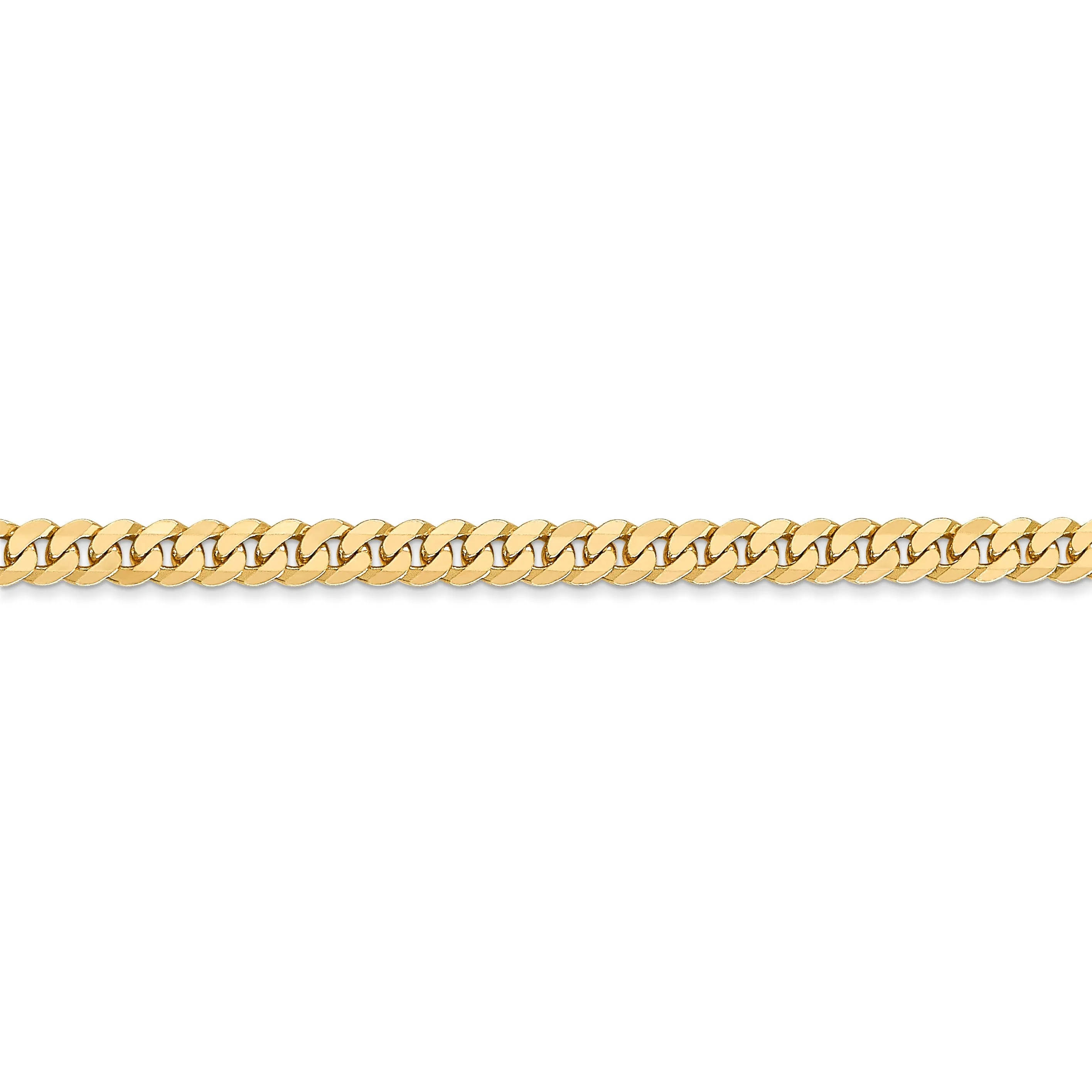 14k Yellow Gold 3.9mm Flat Beveled Curb Chain