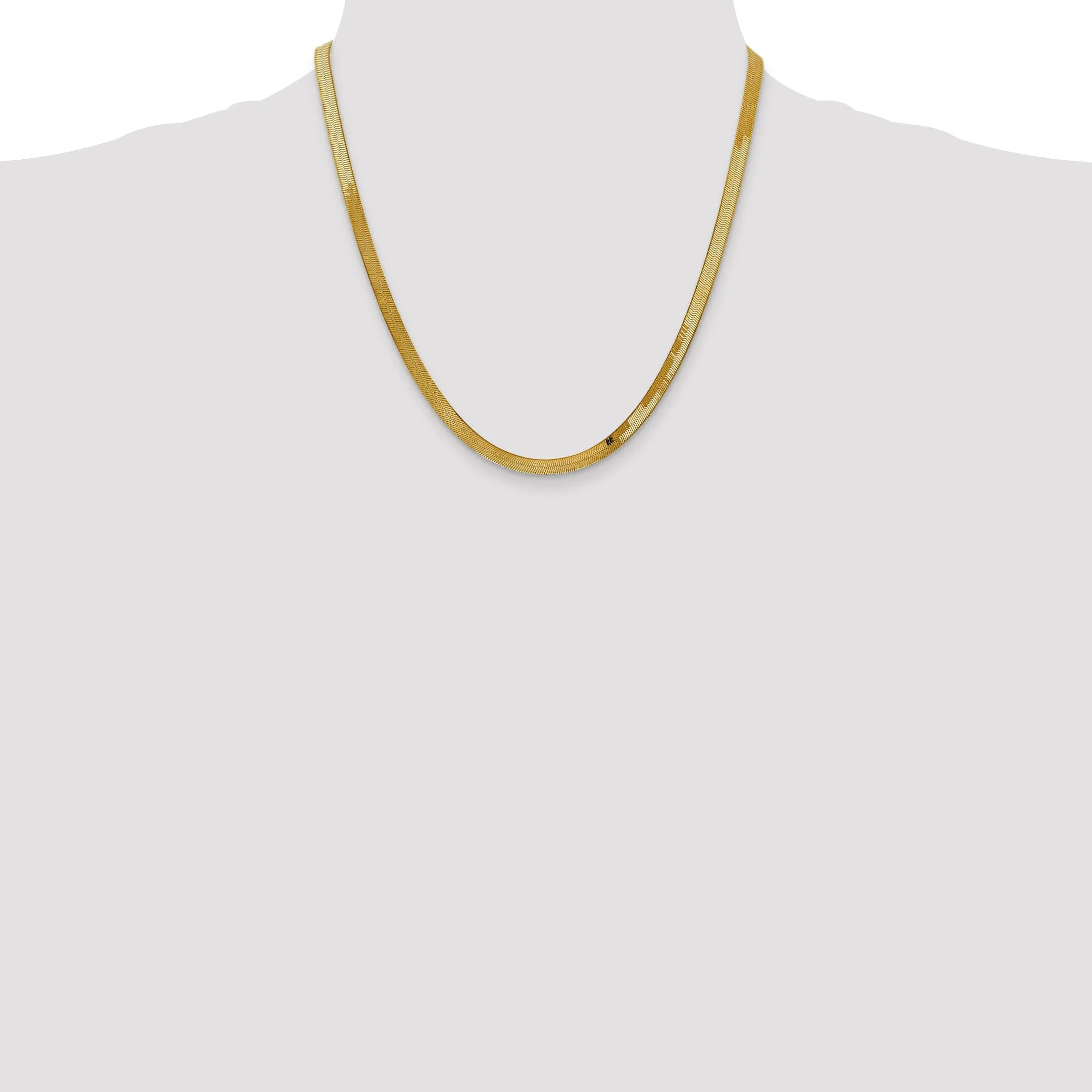 14k Yellow Gold 4.00mm Silky Herringbone Chain