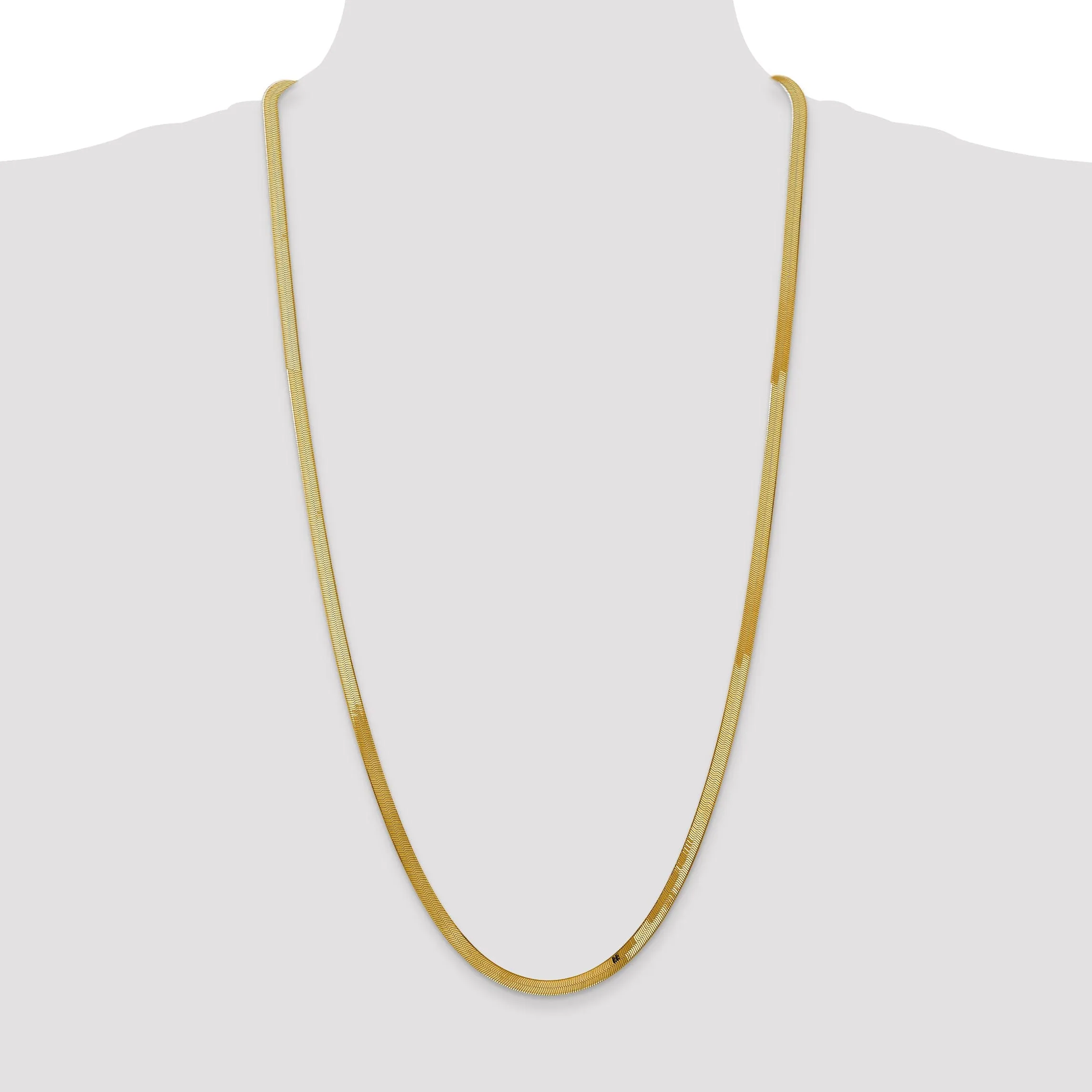 14k Yellow Gold 4.00mm Silky Herringbone Chain