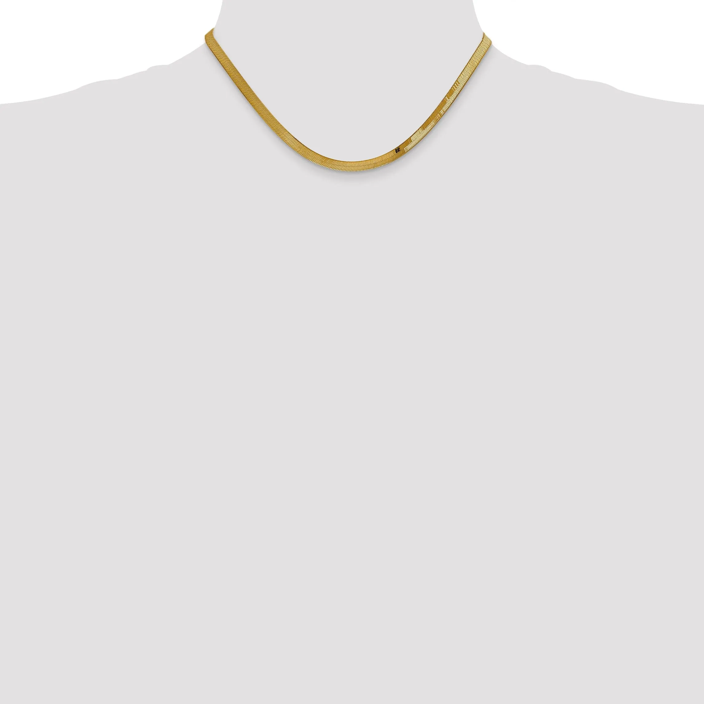 14k Yellow Gold 4.00mm Silky Herringbone Chain