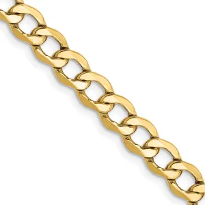 14k Yellow Gold 5.20m Semi Solid Curb Link Chain