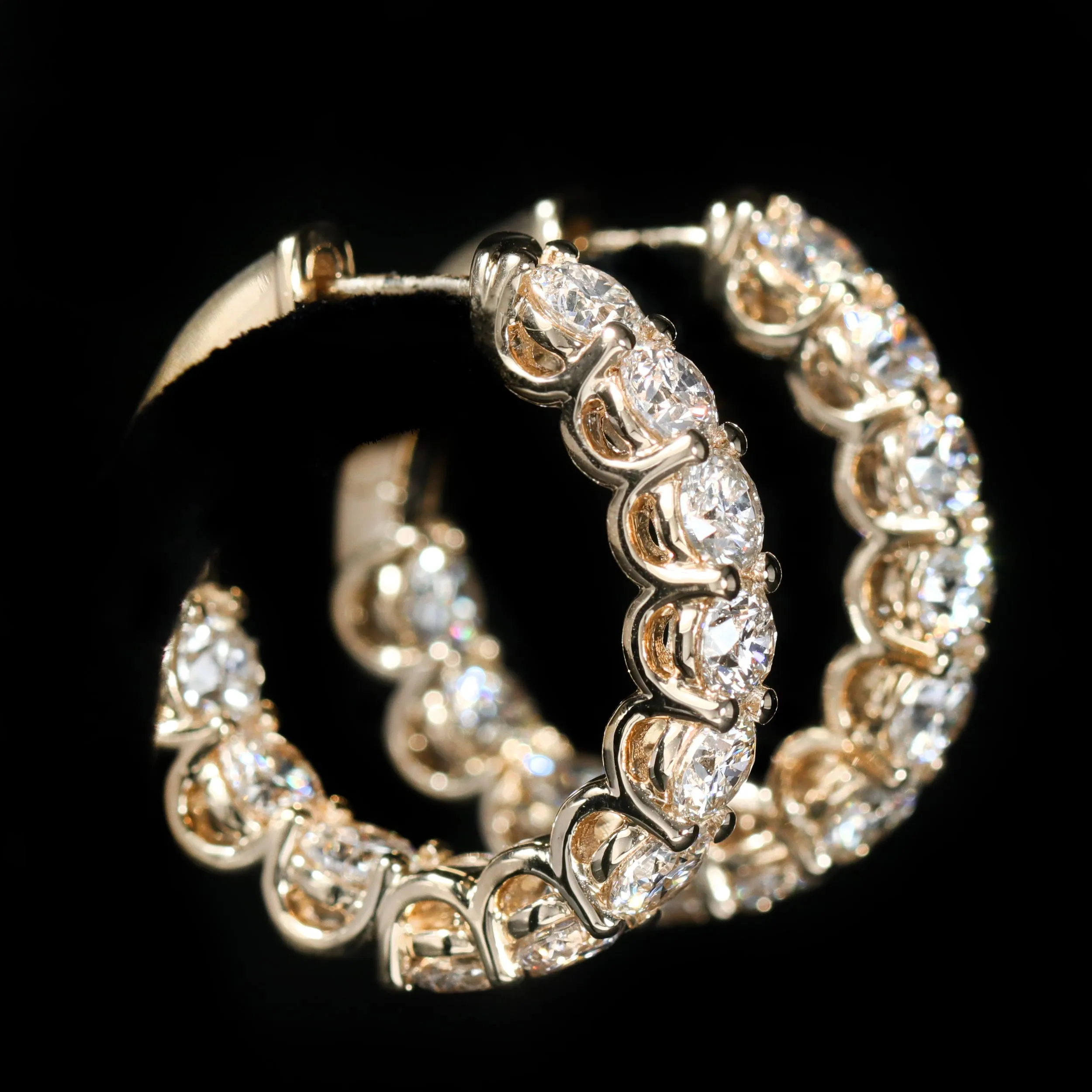 14K Yellow Gold 6.72 CTW Diamond Hoops