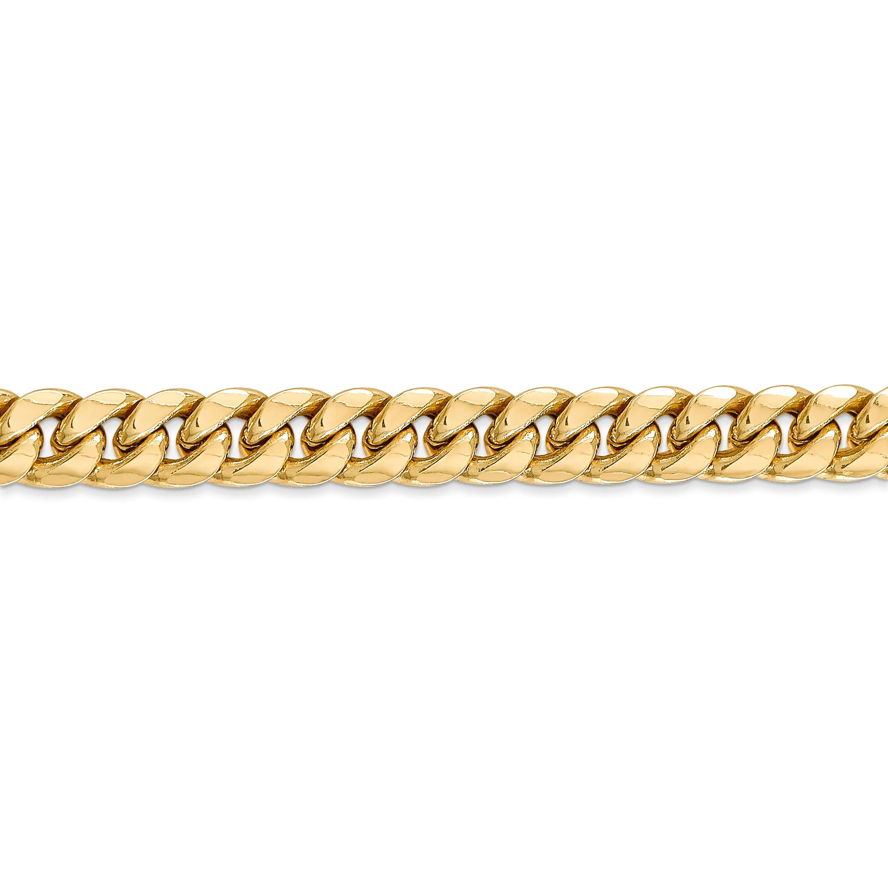 14k Yellow Gold 7.30mm Hollow Cuban Link Chain