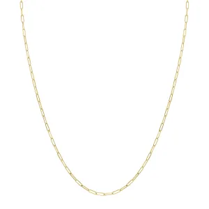 14K Yellow Gold Filled 2Mm Flat Link Paperclip Chain With Lobster Clasp - 20 Inch