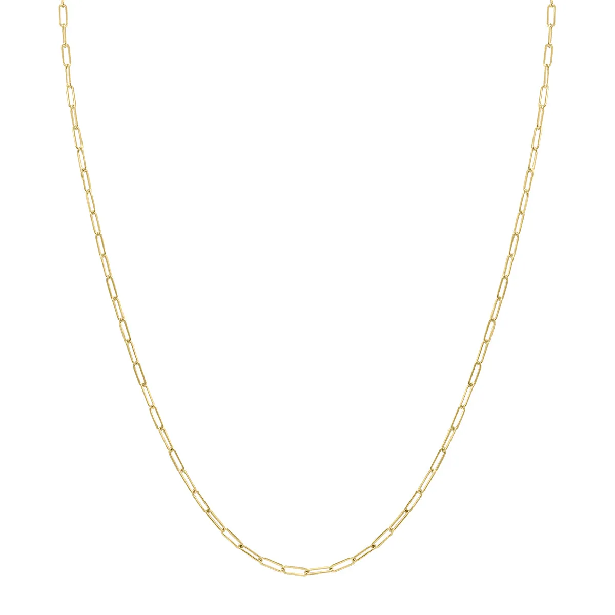 14K Yellow Gold Filled 2Mm Flat Link Paperclip Chain With Lobster Clasp - 20 Inch