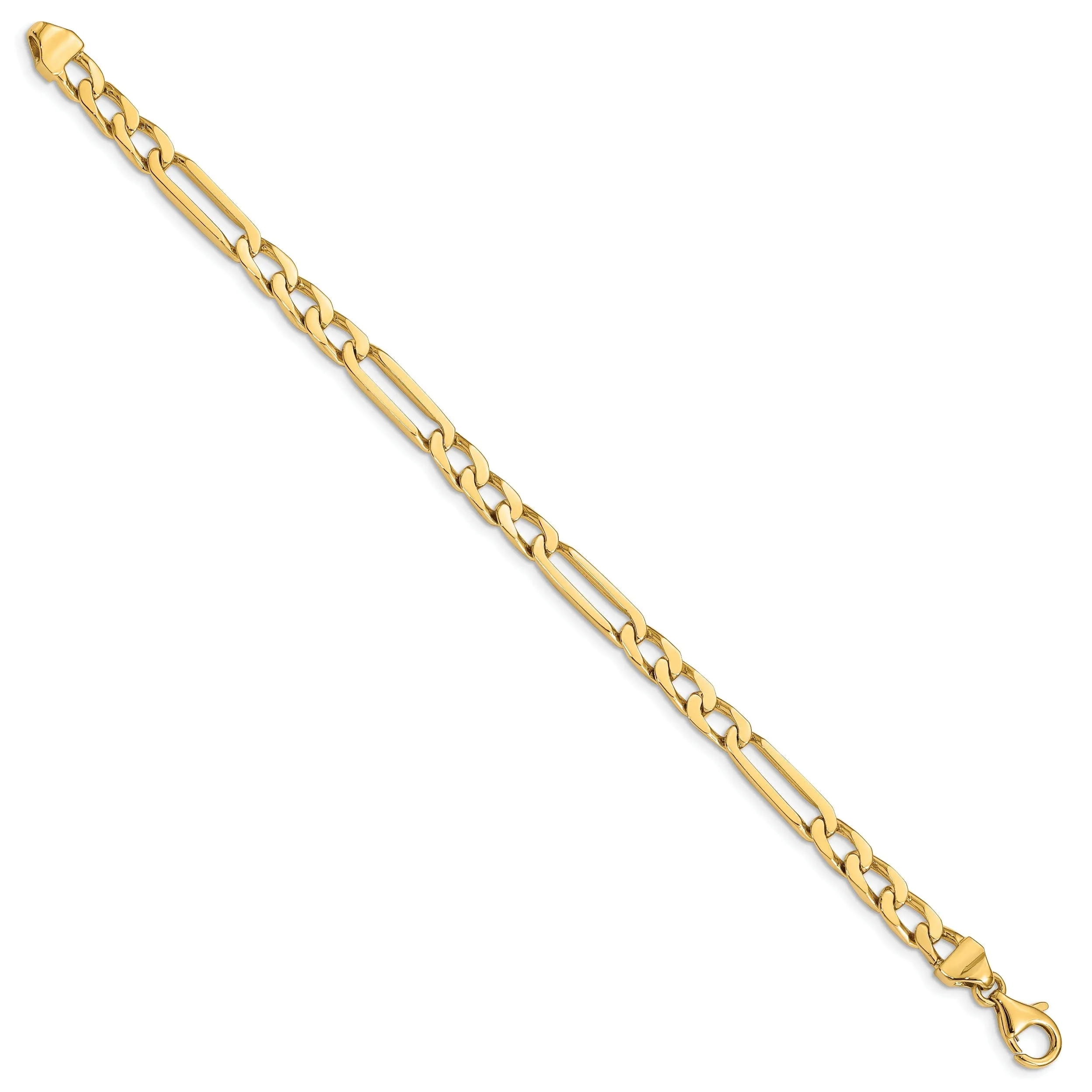 14k Yellow Gold Solid 5.00mm Figaro Link Chain