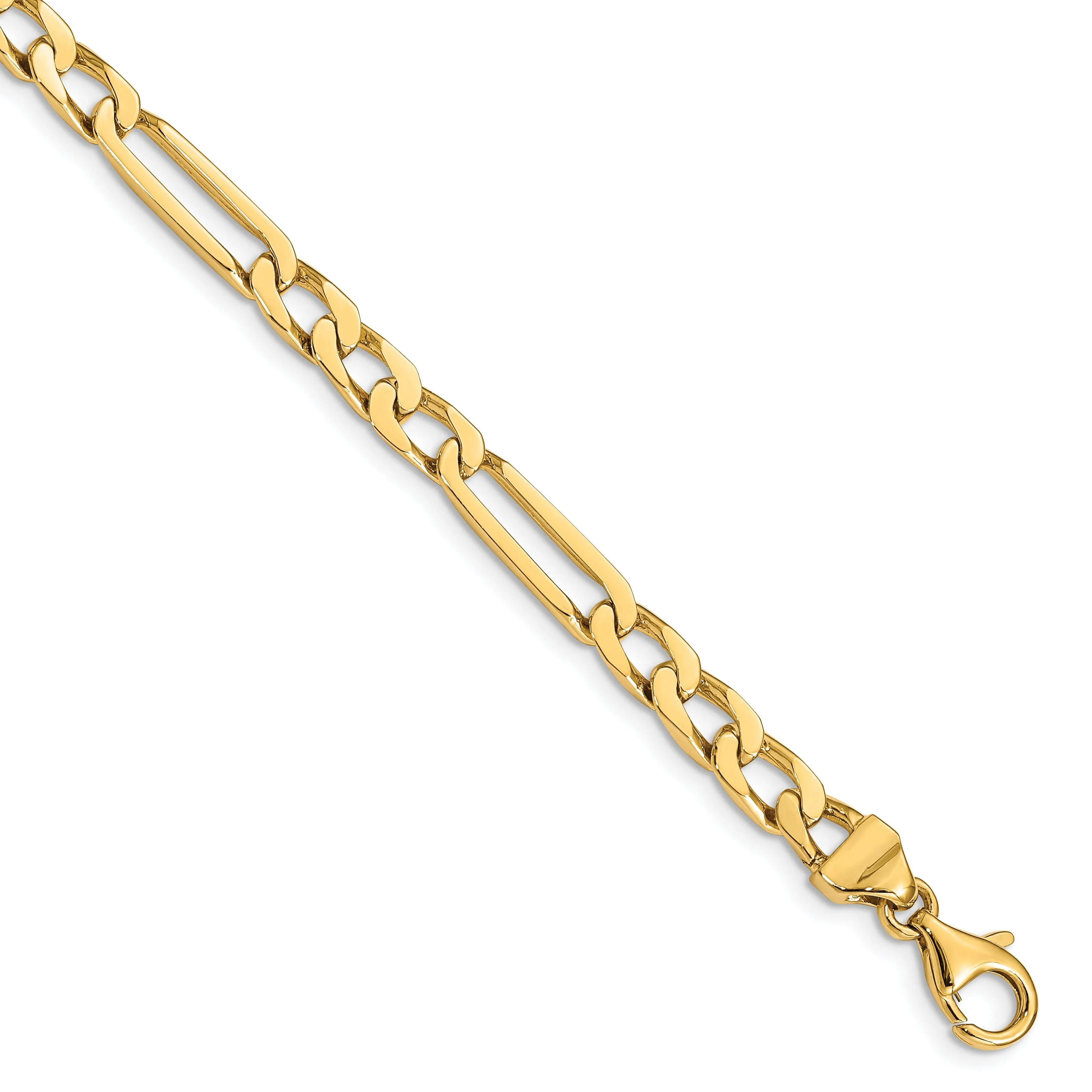 14k Yellow Gold Solid 5.00mm Figaro Link Chain