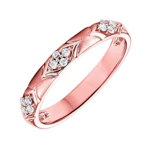 14KT Pink Gold & Diamond Stackable Fashion Ring   - 1/8 ctw