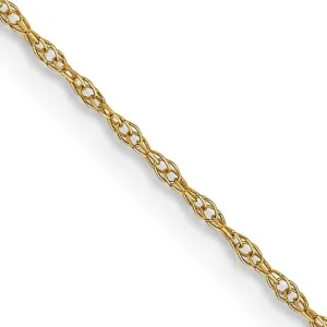 14KY Children's Carded 0.6mm Cable Rope Chain with Spring Ring Clasp