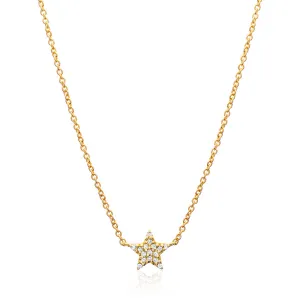 14KY GOLD & 0.04CT DIAMOND STAR NECKLACE