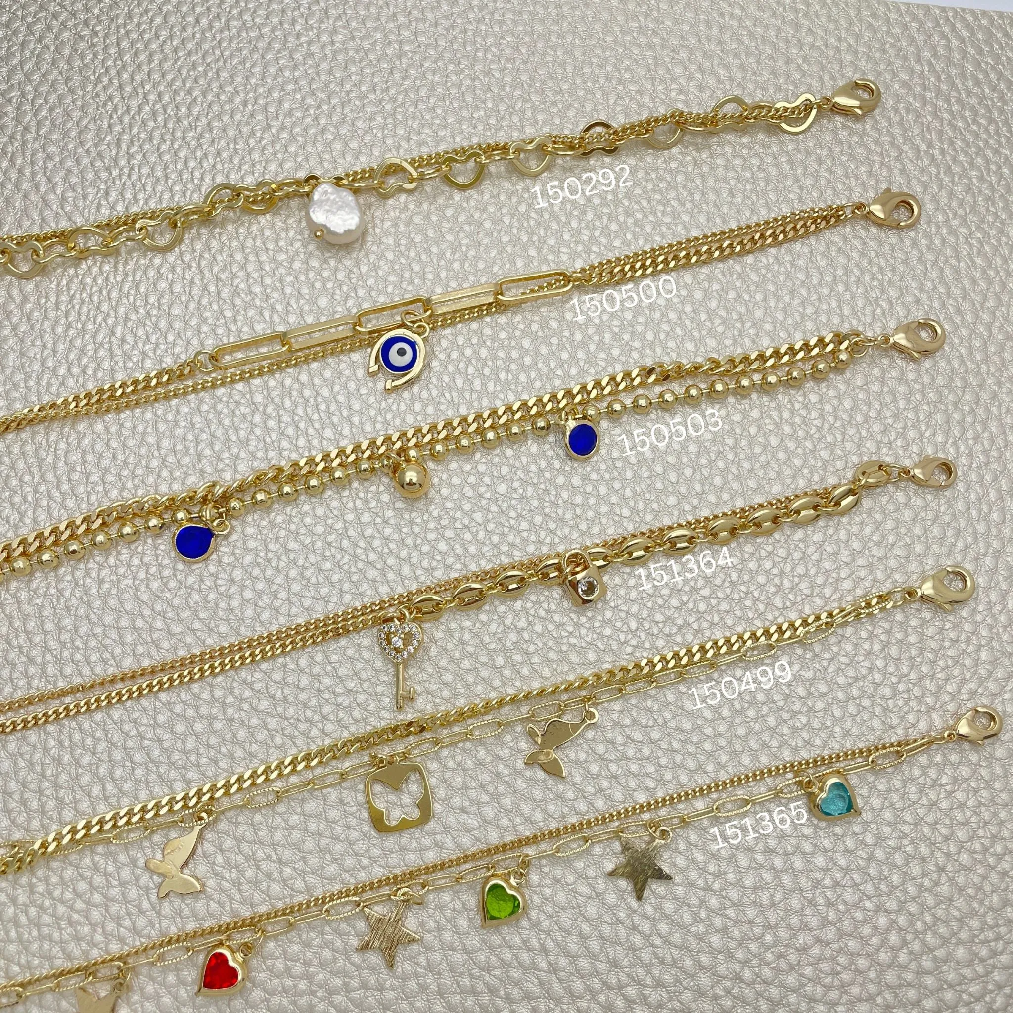 15 Double Bracelets Trendy ($6.67 each) for $100 Gold Layered