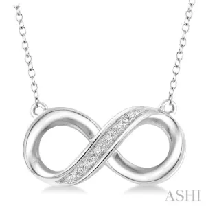 1/50 Ctw Round Cut Diamond Infinity Pendant in Sterling Silver with Chain