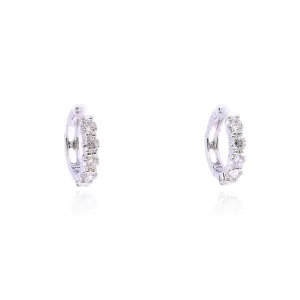 18K WHITE GOLD DIAMOND HOOP EARRINGS - 1.45CTW