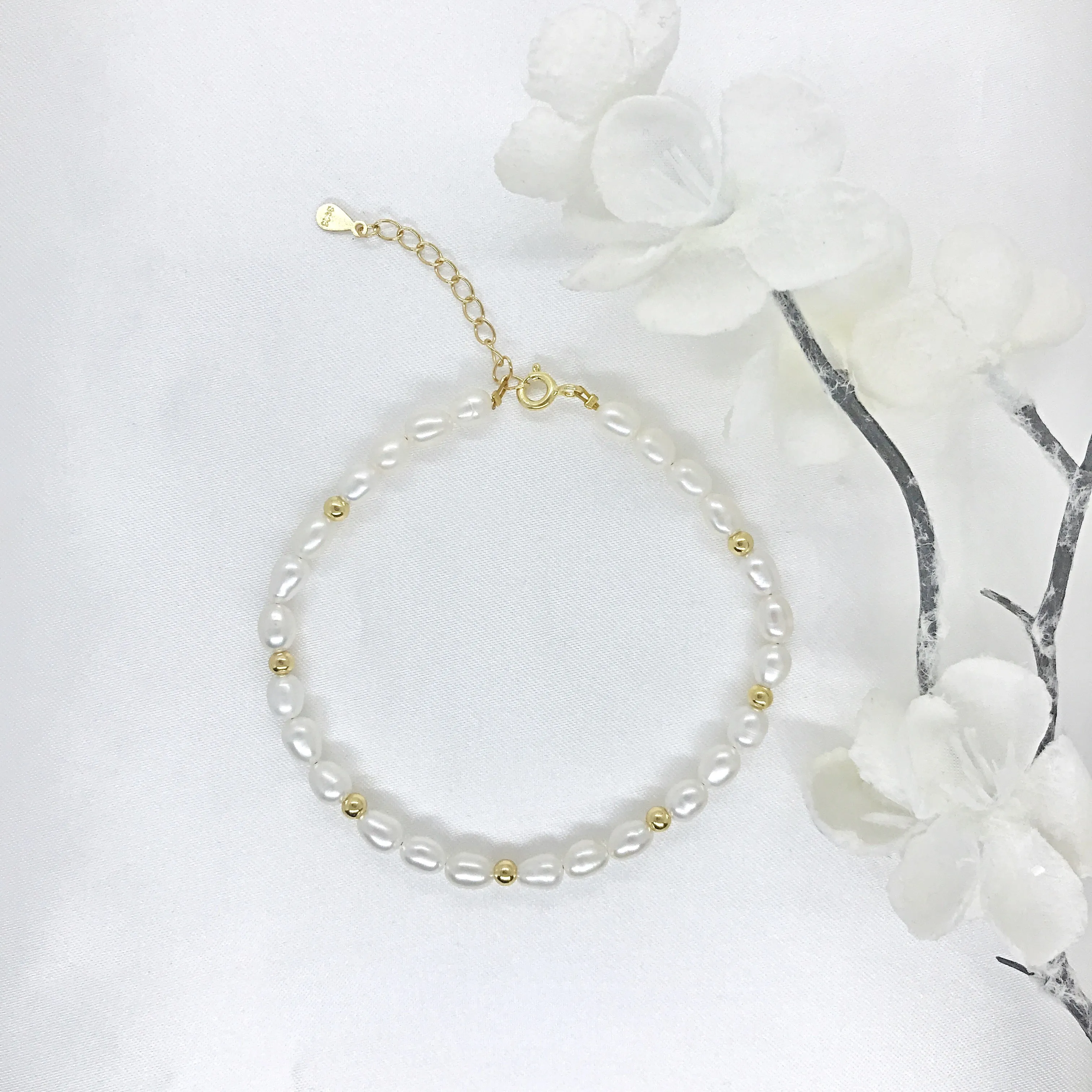 18k/925 Vermeil Freshwater Pearl Bracelet