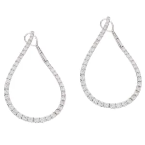 2.15ct 18k White gold Tear Drop Earrings