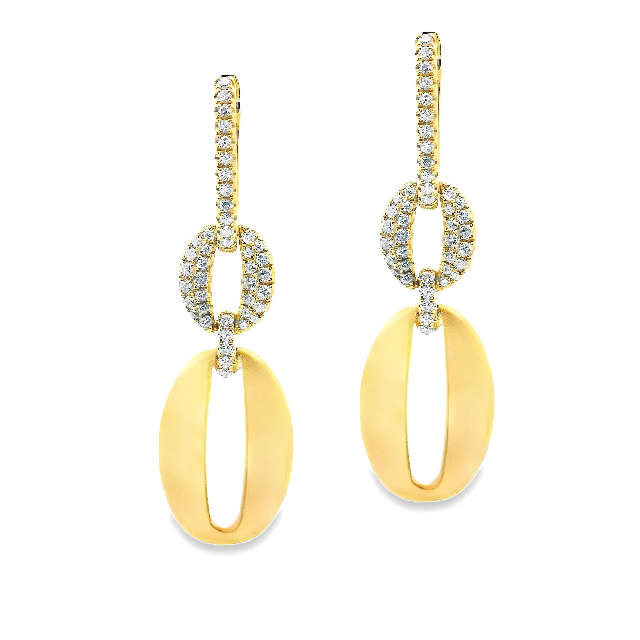 .41ct 14k Yellow Gold Diamond Drop Earrings